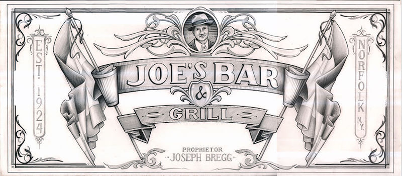 Joe's Bar sign drawing
